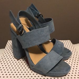APT. 9 blue suede platform heels